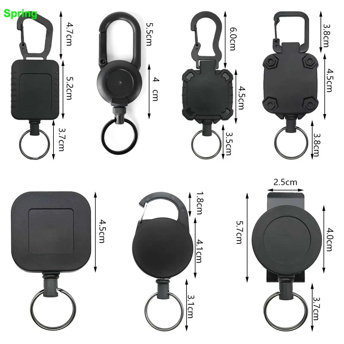 Retractable Keychain Lanyard Heavy Duty Belt Clip Anti Theft Key Chain Straps Hanging Key Ring Telescopic Keychain Carabiner