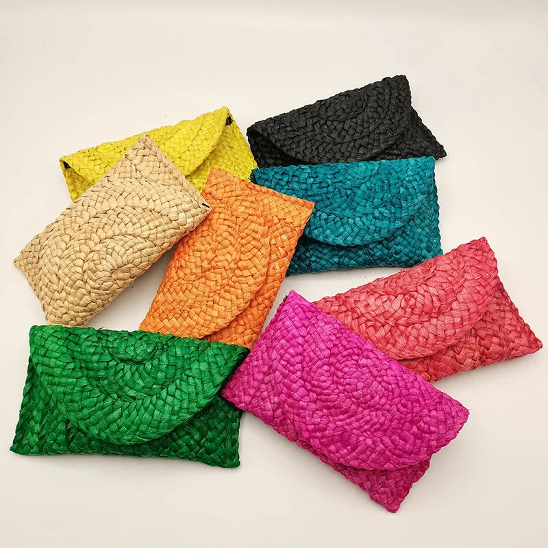 New Arrival Women Straw Clutch Bag Wrist Pouch Evening Elegant Ladies Handbags Women's Messenger Bags