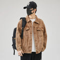 EJ-007 Heavy Washed Brown Jackets Racing Xxxl Size Fashion Jacket Windbreaker Denim Jeans Jackets for Men