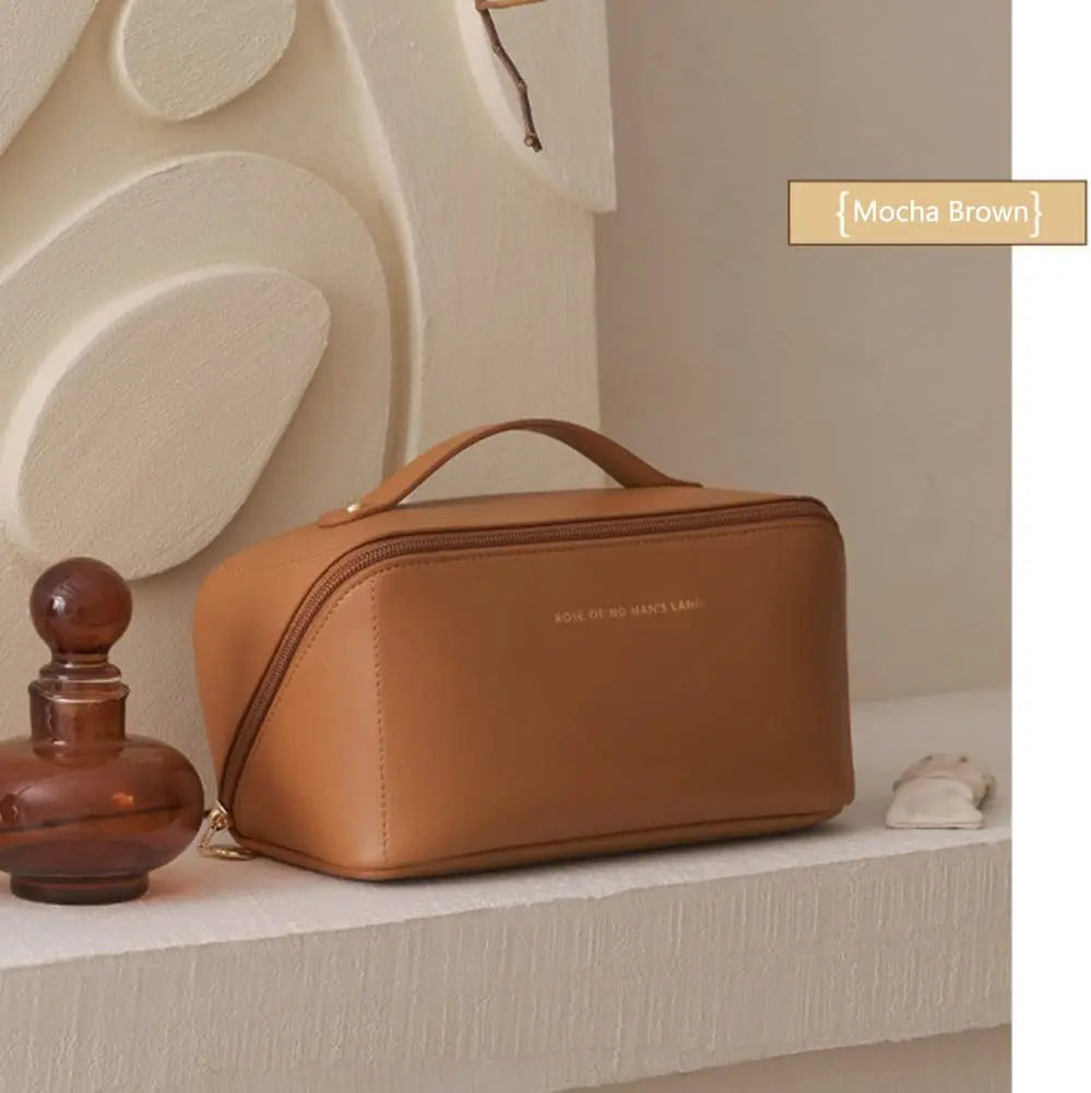 Large Capacity Travel Cosmetic Bag Flat Big Makeup Bag for Women