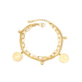 Fashion Jewelry Big Bracelets 18K Gold Plated Bangles Stainless Steel Pendants Charms for Bangle Ladies Multi Layer Bangles
