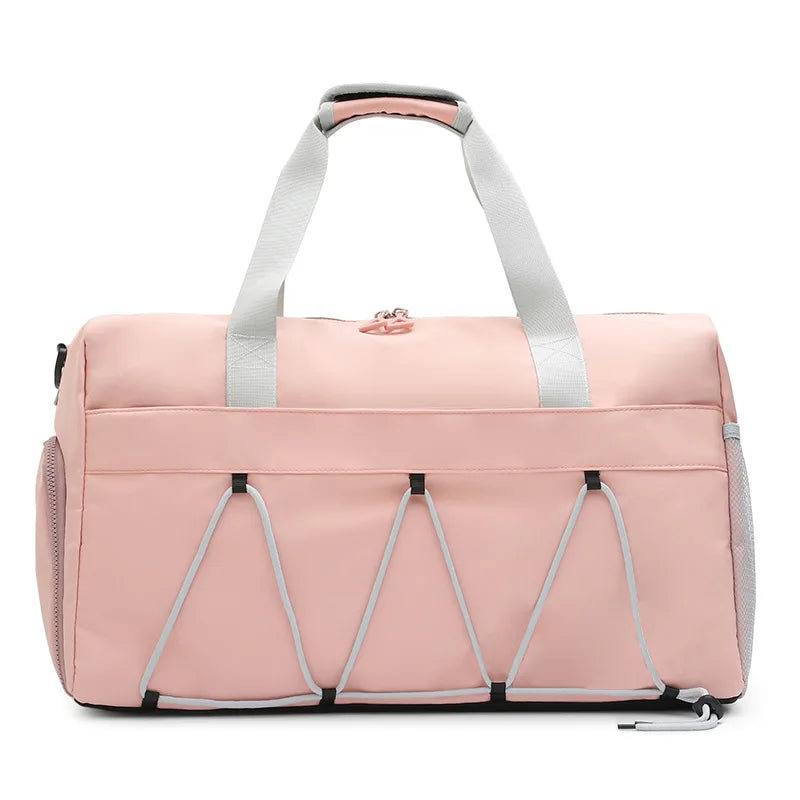 Original Design for Pink Duffle Bag for Women Hot Sale Foldable School Bag with Zipper Closure Stylish Polyester Student Bag