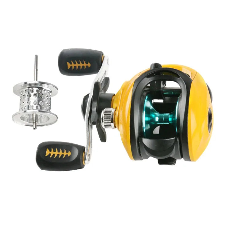WEIHE Baitcasting Reels 7.0:1 Gear 10 Small Yellow Drip Wheel Metal Fishing Reels / Fishing