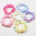 South Korean Sweet Style Hair Ties for Women New Colored Pearls Elastic Rubber Everyday Use Factory Wholesale Chiffon Material