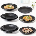 Direct Selling Factory Supply Melamine Dishware Plate Dinner Vintage Plate Matte Black