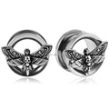 Evorte 10pcs Vintage 316L Stainless Steel Moth Saddle Ear Plugs Tunnel Gauges Ear Weights Stretcher Punk Black Piercing Jewelry