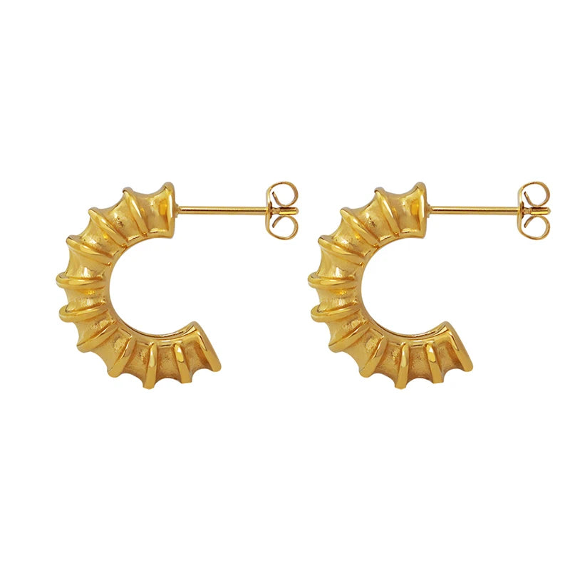 Designer Popular Stainless Steel Earrings French Thread C-shaped Earrings