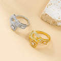 Luxury Original Gold Color Zircon Rings for Women 2024 Open Ring Couple Ring Fashion Elegant Wedding Jewelry Gifts