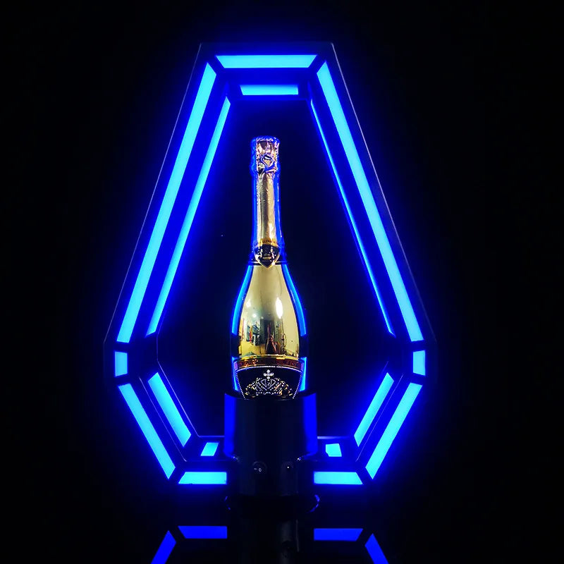 OEM Luxury Champagne Glorifier VIP Display Holder Shelf Metal Flashing LED Bottle Presenter for Hotel Nightclub