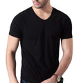 Custom logo Print Casual Short Sleeves Blank v Neck Bamboo Tshirt Men T-shirt Gym Tshirt