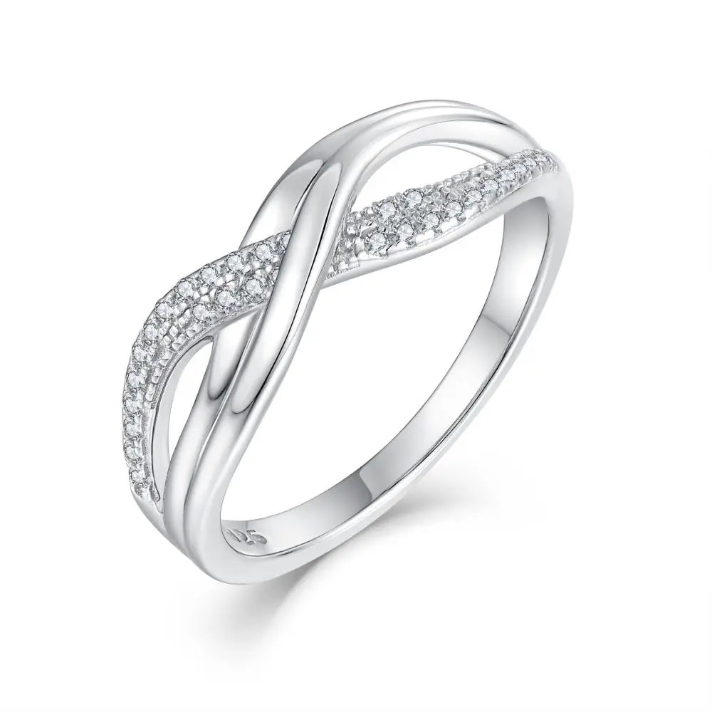 Wholesale Women Wedding Engagement Rhodium Plated 925 Sterling Silver Custom Ring for Party-Hot Sale