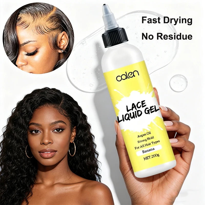 200ml Improvded Fomula Private Label Waterproof SweatProof Natural Ingredients Extreme Hold Banana Scent Hair Lace Liquid Gel