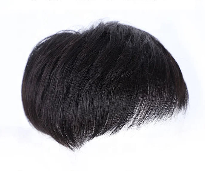 LONGFOR Man Clip in with 4 Clips 100% Human Hair Wigs t Men Toupee Glueless Wigs Human Hair on Stock Wholesale