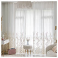 Hot Selling White Lace Curtains Home Windows Decoration Grommet Voile Sheer Curtains for the Living Room