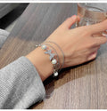 Hot Selling Vintage Layered Pearl Butterfly Bead Bracelets Multilayer Butterfly Stainless Steel Bracelet for Women