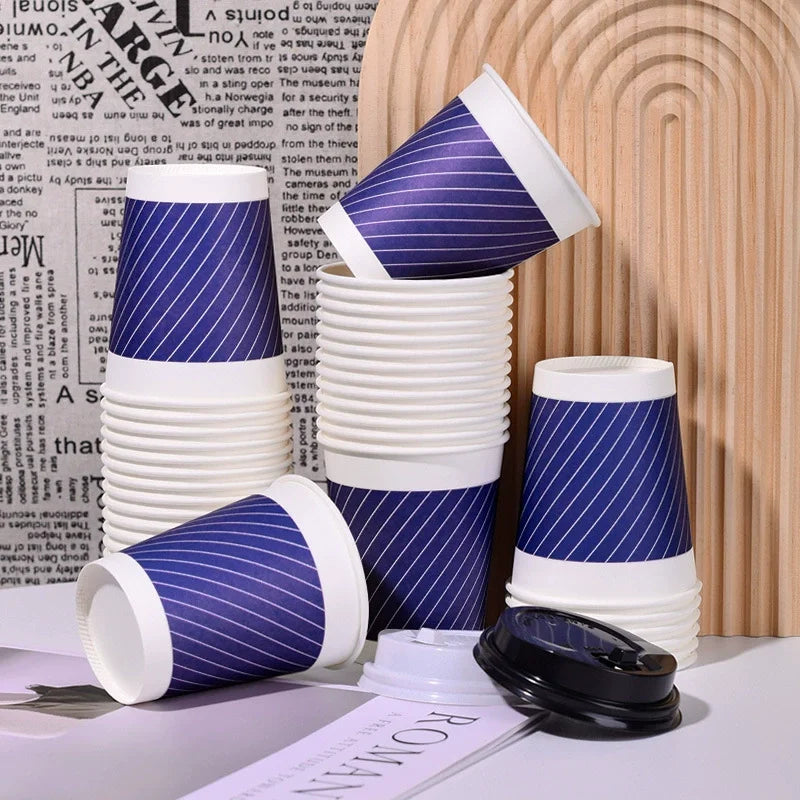 Hot Selling Runpack RX-222 Disposable Eco-Friendly Kraft Paper Cups Single Wall Square Shape Flexographic Printing Custom Logo