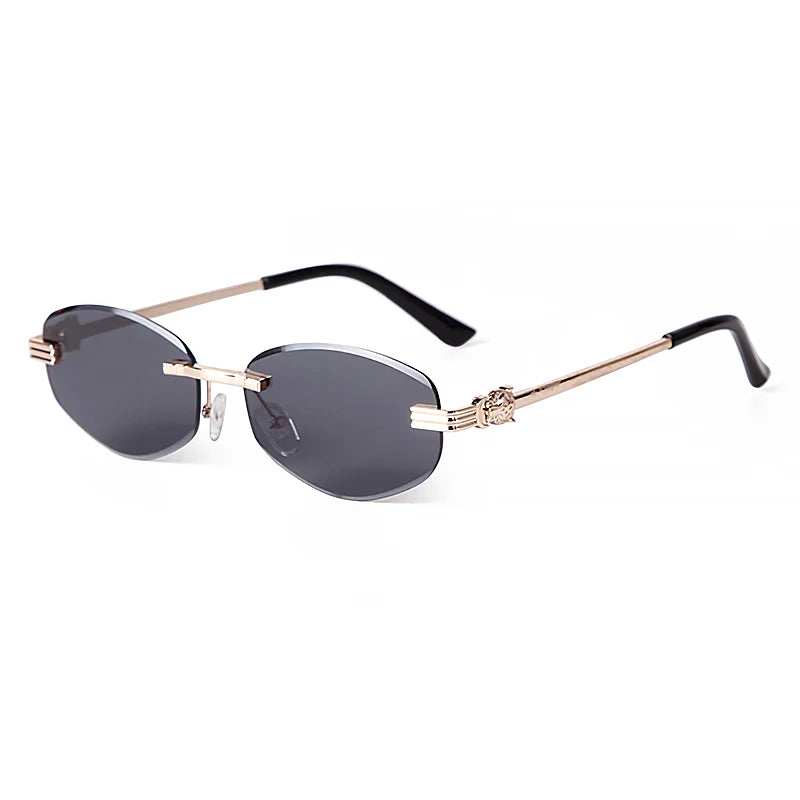 STY8059A Luxury Brand Designer Oval Sunglasses Modern Fashion UV400 Shades Glasses Gradient Rimless Sunglasses