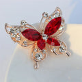 Gold Zinc Alloy Crystal Exquisite Flower Butterfly Insect Pins Butterfly Brooch