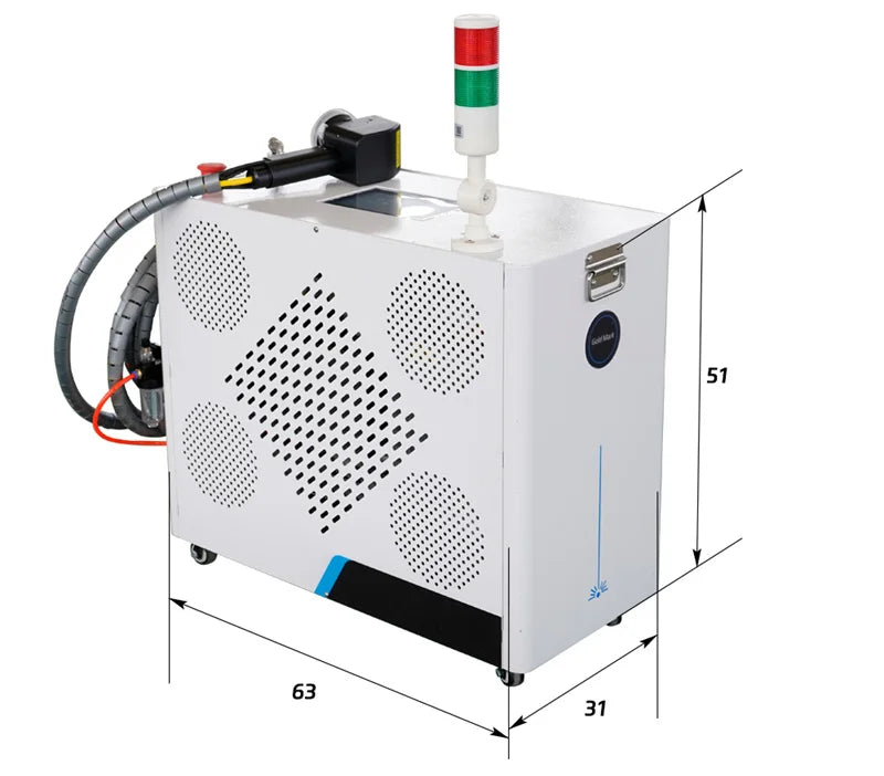 Handheld JPT 100w Rust Oil Paint Portable Pulse Fiber Laser Cleaning Machine