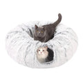 Interactive Folded Toy Plush Indoor Donut Cave Tire Tubes Cat Bed Tunnel with Bed
