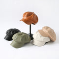 Girls Hat Pu Leather Vintage Plain Solid Color Elegant Ladies Artist Painter Plain Women'S French Green Decorative Beret Cap Hat