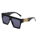 Personalised square Men Woman Sunglasses 2022 Trendy Oversized Gradient Shades Sunglasses One Piece Chic Flower Sun Glasses
