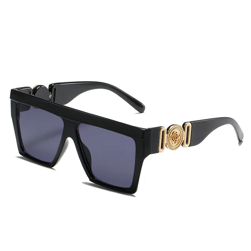 Personalised square Men Woman Sunglasses 2022 Trendy Oversized Gradient Shades Sunglasses One Piece Chic Flower Sun Glasses