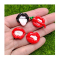 100Pcs Mini Red Lips Flatback Resin Cabochons Valentine's Day Kawaii Characters Scrapbooking Craft Decoration Supply