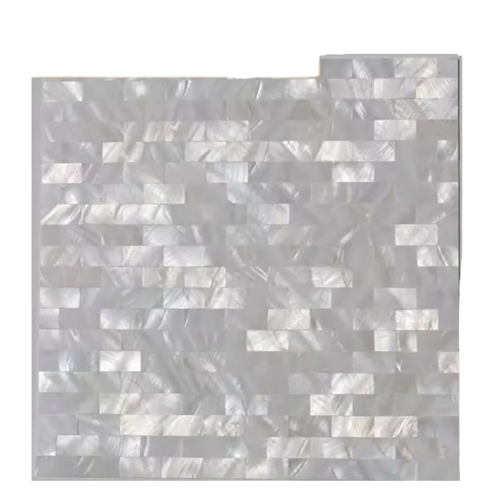 Modern Shell White Mosaic Subway Style Parquet Interior Wall Tile with Honed Finish 10mm Thickness