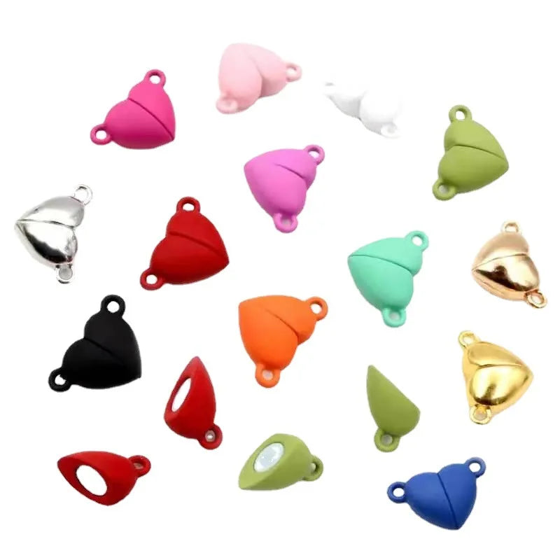 2024 Hot Selling Love Heart Buckle Strong Connected End Clasps Caps Charms Necklace Bracelet Jewelry Making Accessories
