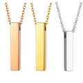Stainless Steel Blank Bar Necklace Memory Urn Bone Ashes Keepsake Cremation Necklace