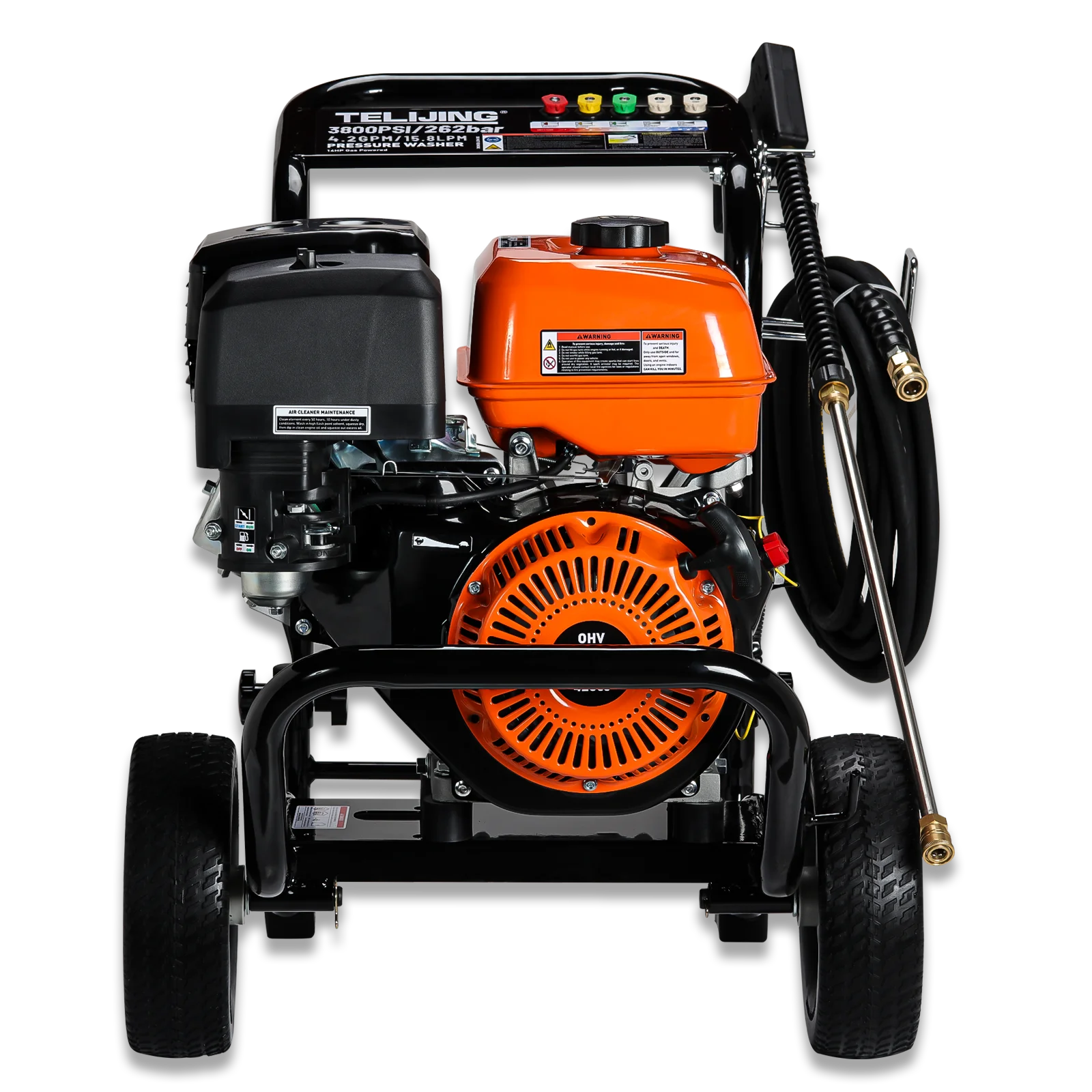 4000psi/275bar 190F 420cc Italy Triplex Pump Gasoline Pressure Washer for Fleet Washing