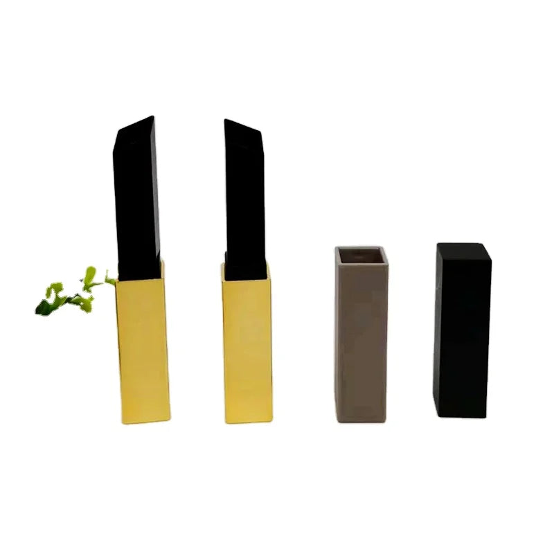 Hot Selling Gold Plastic Aluminum Bottom square Lipstick Tube Cosmetics Packaging