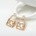 Hot Selling 14K Gold Plated Necklace Inlaid With Stars Moon Zircon Pendant Lock Shaped Necklace Bracelet Jewelry Making Charms