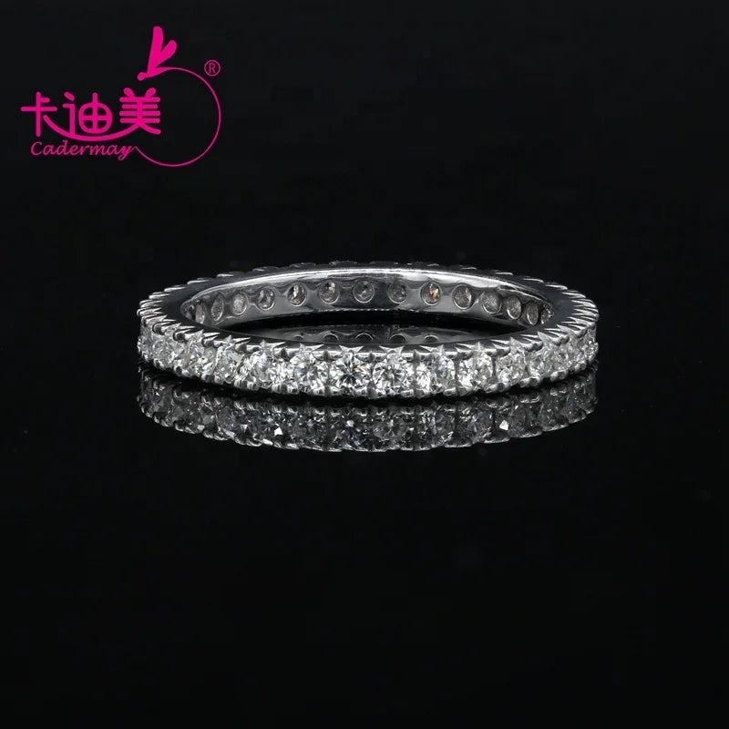 Luxury Moissanite Diamond Eternity Rings Women Jewelry Wedding Band Ring Classic Claw Setting Silver 925 Moissanites Close Ring