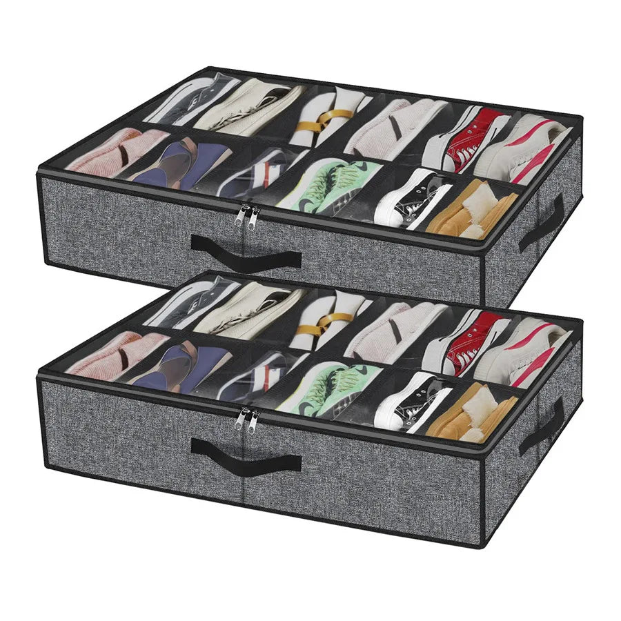 Foldable Shoes Wardrobe Clothes Organizer Bag Under Bed Wardrobe With Shoe Rack