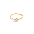 JLR0130 Joolim High End 18K Gold Plated Thin Rope Chain  Oval Zirconia Stainless Steel Dainty Rings for Women