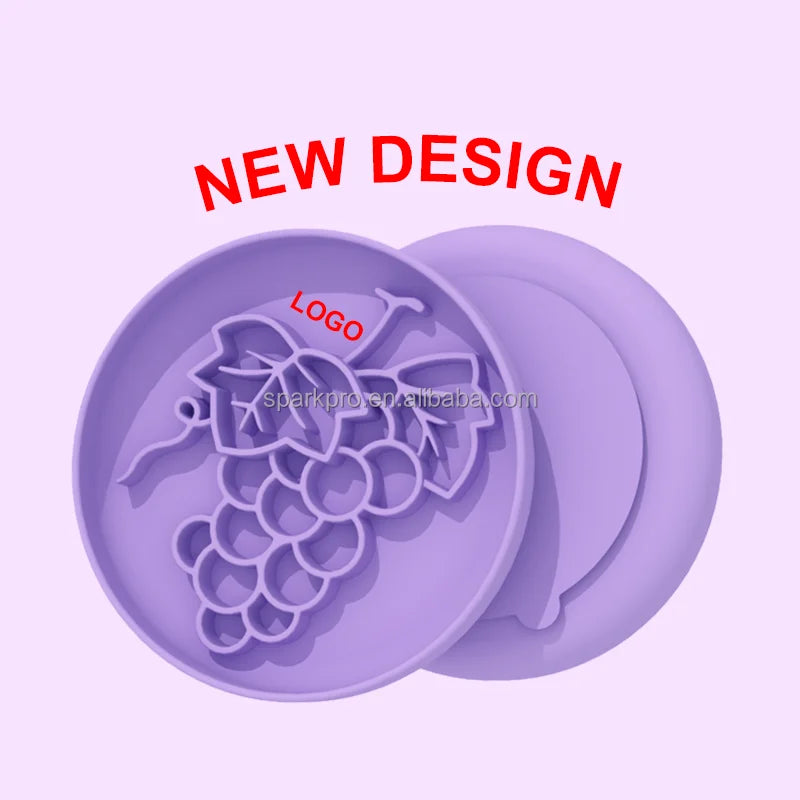 Sparkpro 2025 New Design Grape Silicone Slow Feeder Dog Treat Bowl Slow Food Feeding Pet Bowl