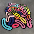 Illusion Floor Sublimation Rugs Modern Circle Striped Living Room Wool Large Custom Printed 3D Round Rug
