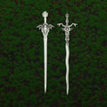 Vintage Double Snake Winding Sword Hairpin Women Hair Stick Gift
