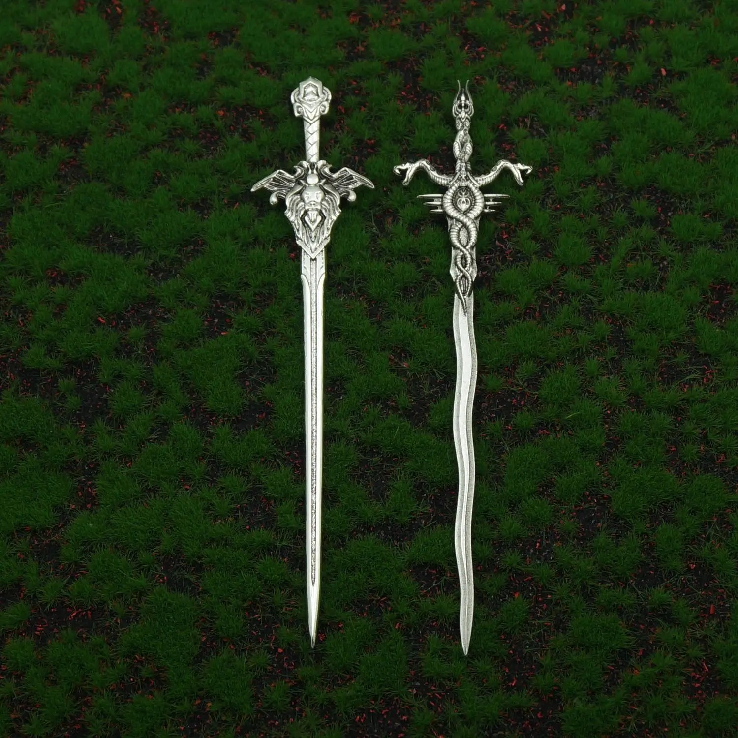 Vintage Double Snake Winding Sword Hairpin Women Hair Stick Gift