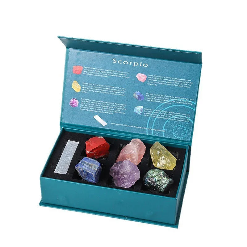 Natural Selenite Stick Crystal Kit Twelve Constellations Specimen Raw Stones Other Crystal Crafts Product