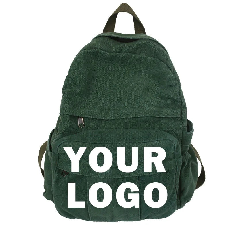 Custom logo Ins Port Fengsen Retro Student Backpack Female European and American Fashion Backpack