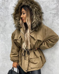 10%OFF M-XXL Winter New Cotton-padded Coat Woolen Collar Thick Trendy Pie to Overcome Pocket Zipper Windbreaker