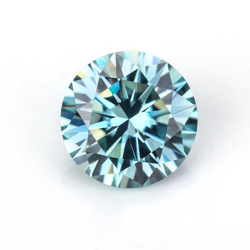 Starsgem Loose Gemstones Blue Color 3mm~6mm Round Brilliant  Cut Moissanite Diamond