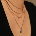 Chris April Fashion Jewelry PVD Gold Plated 316L Stainless Steel Tassel Ethnic Style Indian Fish Bone Necklace