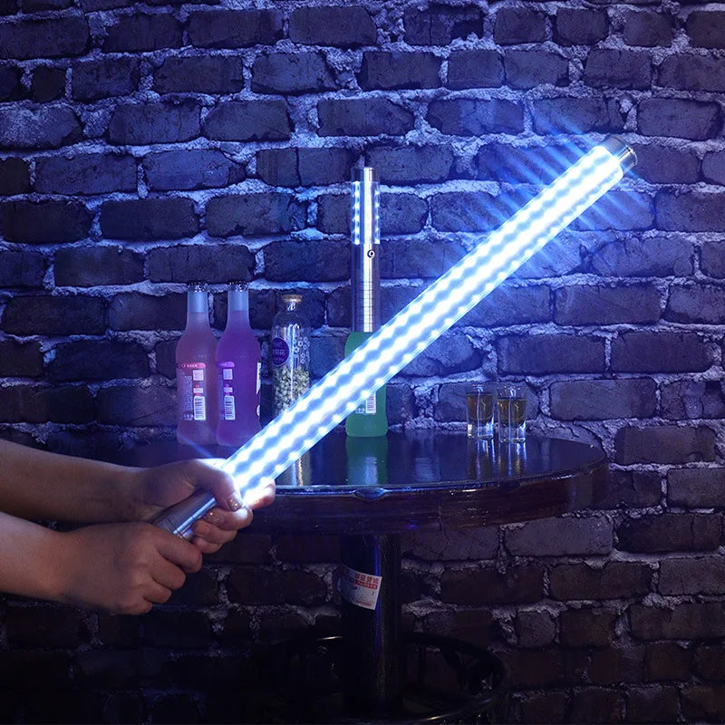 60/80cm Rechargeable Aluminum Alloy LED Strobe Baton Champagne Bottle Service LED Sparkler Light for Nightclub Party Bar