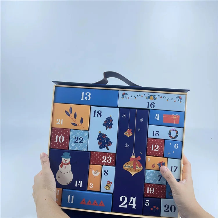 Recyclable Christmas Baby Gifts Souvenirs Boxes Paper Cardboard Storage Blind Gift Advent Calendar 24 Box Foldable Magnetic Flap MegaBDM