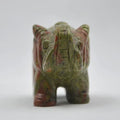 Huiying 2.5 Inch Wholesale Price Hand Carved Natural Gemstone Unakite Elephant Crafts