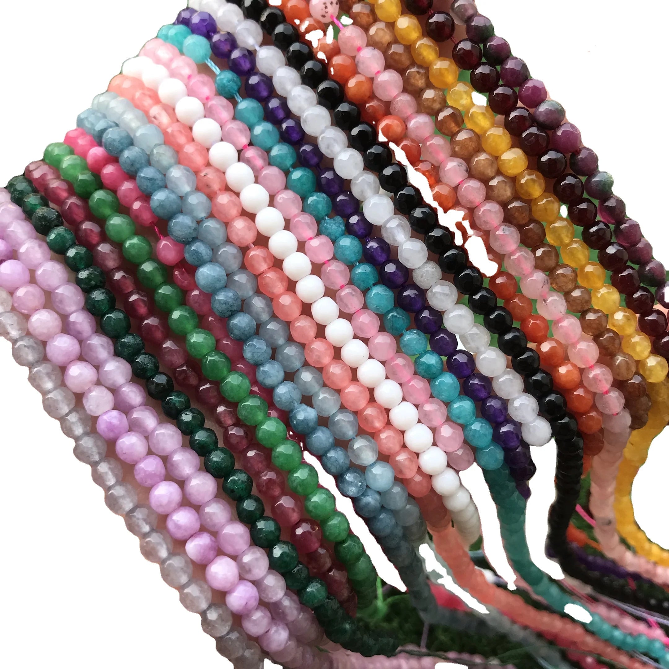 Wholesale Jade Stone Faceted Stone Beads Loose Natural 3mm Necklace Jewelry Making Crystal Beads for Jewelry Making